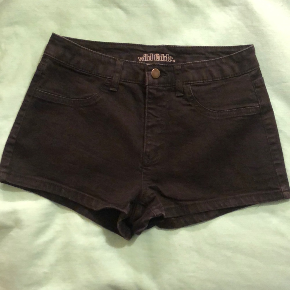 Black Jean High Rise Shorts